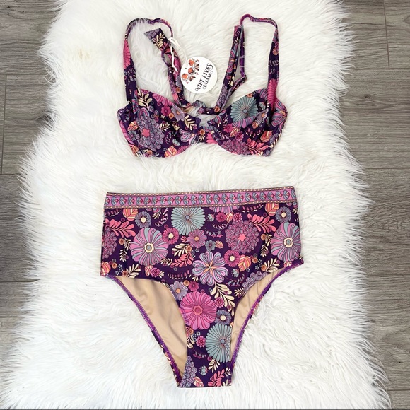 Nine Lives Bazaar Tallow Bikini Indigo Child Purple NWT - Picture 3 of 5